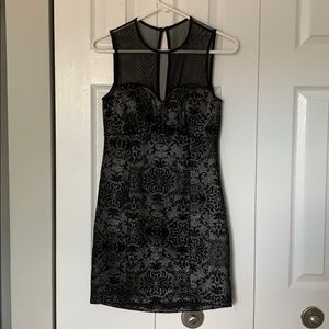 Mini black lace dress